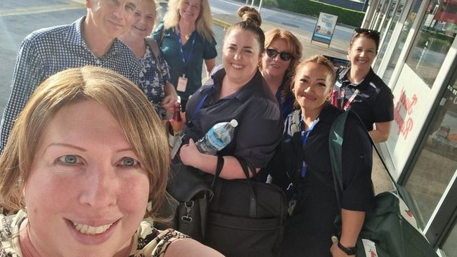 Browns Plains BOQ franchise owner Natasha Hobson with her staff on her last day last week. Picture: Facebook