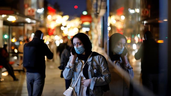 Pedestrians and shoppers are seen at Piccadilly in London. Picture: AFP