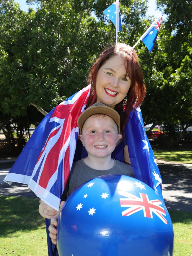 Gold Coast celebrates Australia Day at Broadwater parklands at Southport. Amanada and Eli Hunter from Coomera.. Picture Glenn Hampson