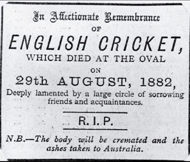 Mock obituary in<i> The Sporting Times </i>in London that started the Ashes legend.