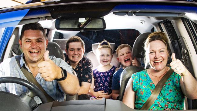 Stephen and Amanda Lynch with their kids Dominic, 17, Christabelle, 7 and Jax, 5. Picture: Nigel Hallett