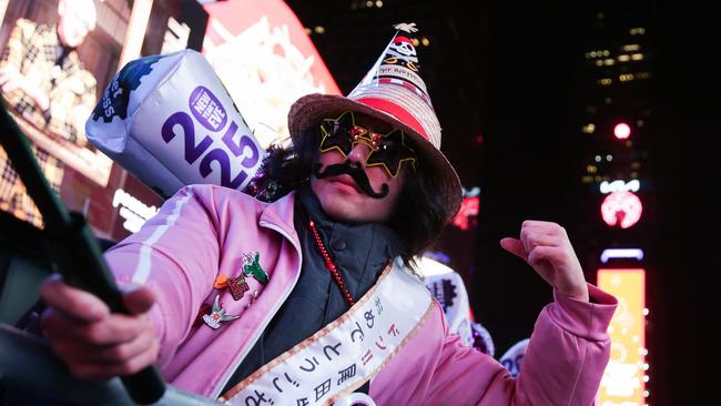 Revelers celebrate New Year's Eve in Times Square. Picture: AFP