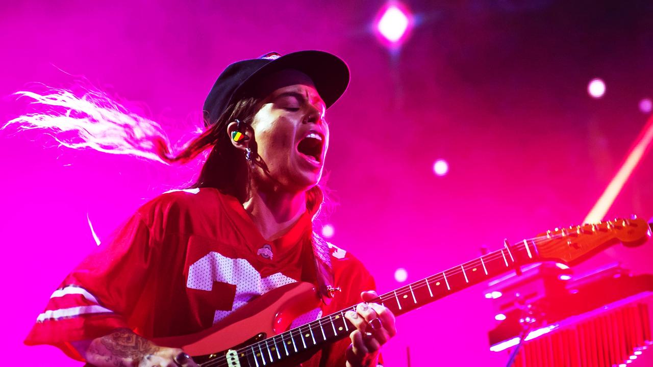 Singer and multi-instrumentalist Tash Sultana playing at WOMADelaide 2021. Picture: Rob Sferco