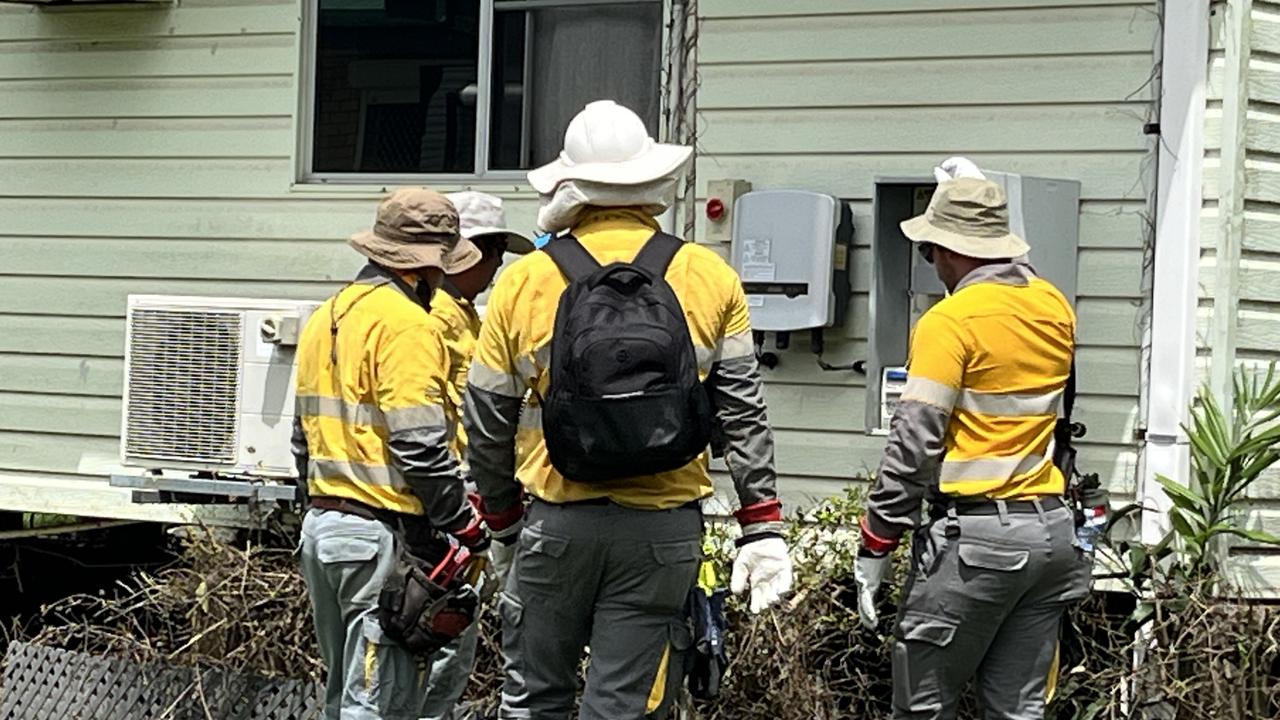 Ergon Energy crews work to restore power around Ingham. Picture: Supplied.