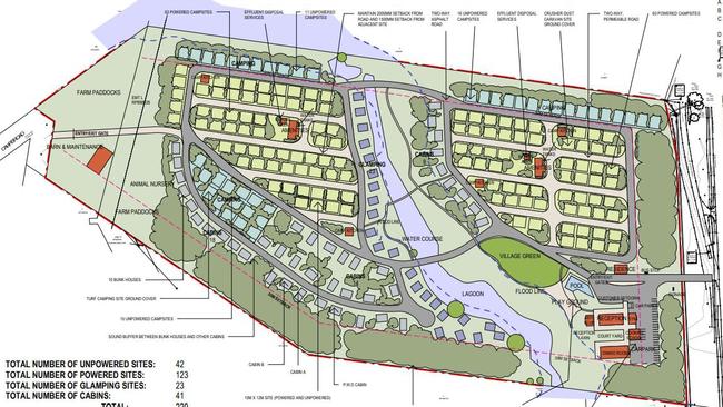 Sunshine Coast Council refused SEQ Investment Group Pty Ltd's application for a tourism park (Koongalba Rural Retreat Tourist Park) on a 14-hectare property on Carrs Rd, Bridges, near Yandina.