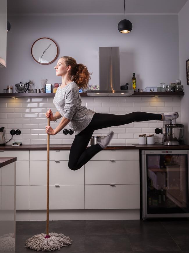 Ballet dancer after hours ... This is an image of my friend Magda - a ballet dancer of the Polish National Ballet, taken in the kitchen of my apartment in Warsaw, Poland in October 2016. Captured with a camera handheld with additional light on left of the picture. The jump is all natural - no image manipulation. I love ballet and dance and so I took this image to show how talented the dancers are and also just for fun. Picture: Przemyslaw Olejarz, Poland, 3rd Place, National Awards, 2017 Sony World Photography Awards