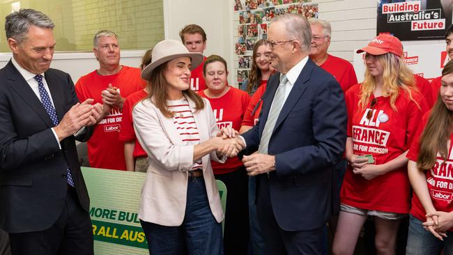 Ali France, running in Dickson for the third time, has enjoyed the strong support of the PM. Picture: Jason Edwards / NewsWire