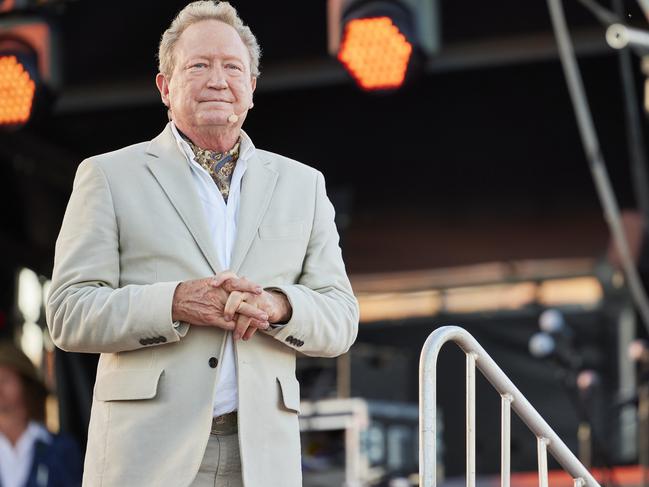 Andrew 'Twiggy' Forrest has marked the 20th anniversary of his iron ore giant Fortescue with an extravagant celebration in the middle of the Pilbara. Some 700 VIPs and guests were flown into Fortescue's Solomon iron ore mine from around Australia for the event. Picture: SoCo Studios