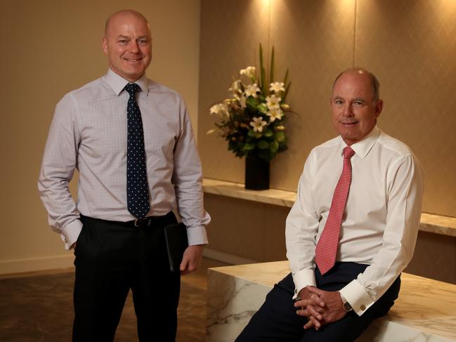 08/11/2017: IOOF CEO Chris Kellaher (right) with CFO David Coulter . Stuart McEvoy for the Australian.