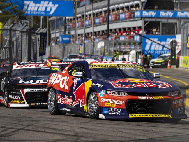 2022 Champion Shane van Gisbergen wins the first race of the 2023 season at the 2023 Thrifty Newcastle 500, Event 1 of the Repco Supercars Championship, Newcastle Street Circuit, Newcastle, New South Wales, Australia. 11 Mar, 2023.