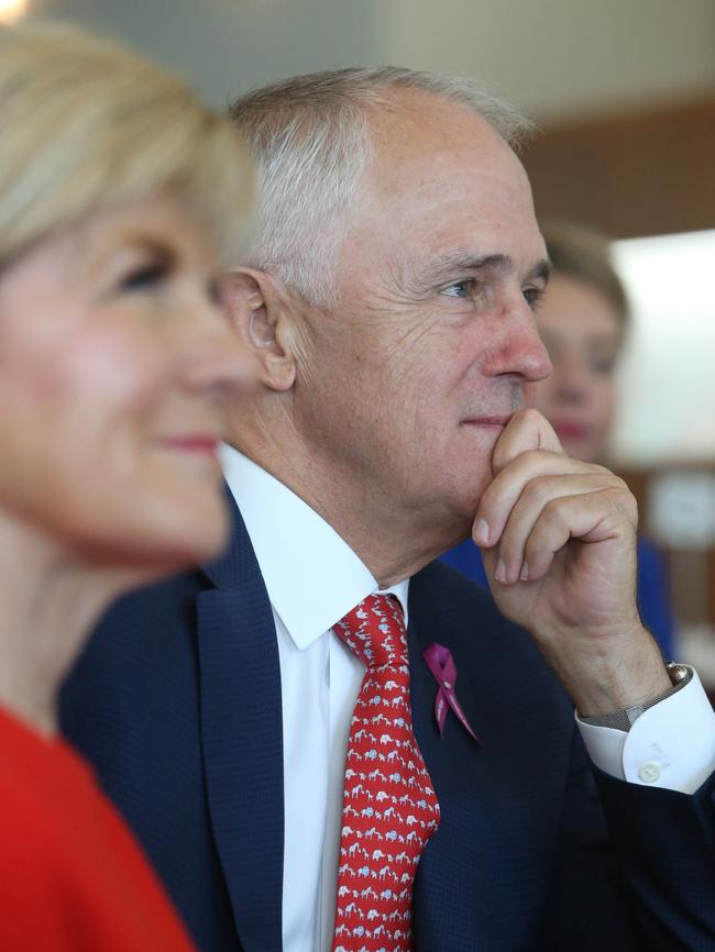 Julie Bishop and PM Malcolm Turnbull. Picture: Gary Ramage