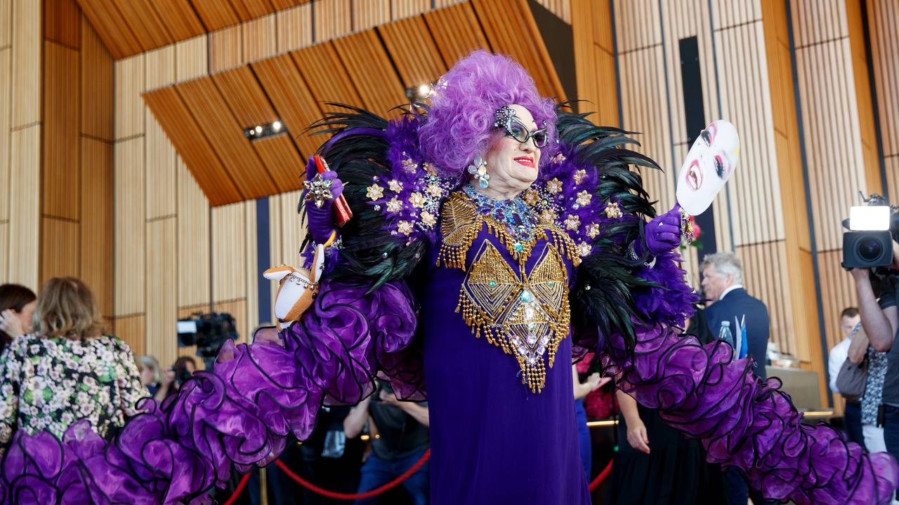 Fans paid tribute by dressing up as Dame Edna. Picture: NCA NewsWire / Nikki Short