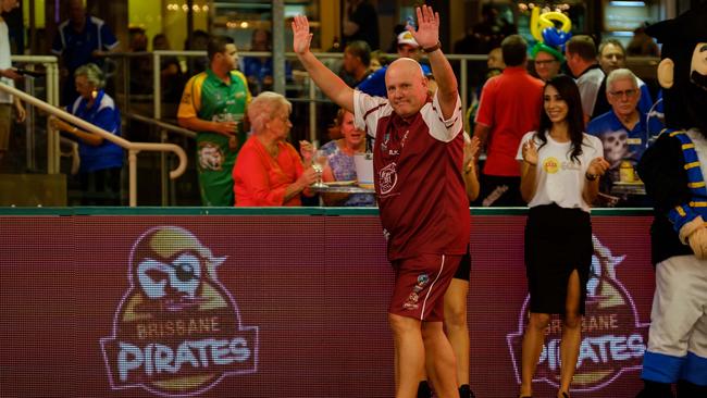 Visit Moreton Bay Brisbane Pirates' star player Alex Marshall at the Bowls Premier League in 2017. Picture: Bowls Australia.