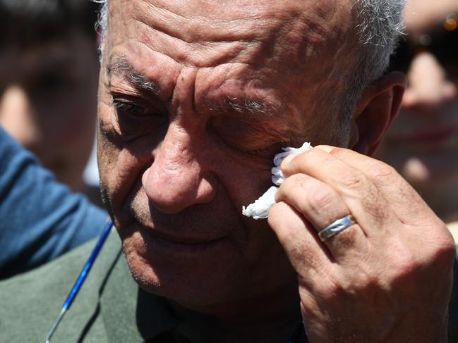 Aiia’s father Saeed Maasarwe at the vigil on Sunday. Picture: James Ross/AAP