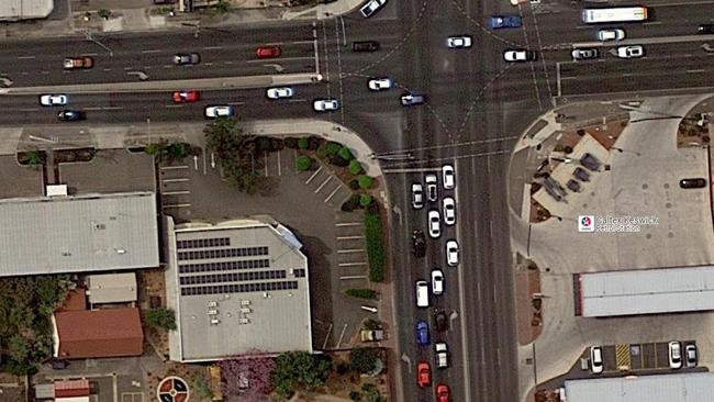 An aerial photo of the Billy Hyde store on the corner of South and Richmond roads. Image: Google Maps