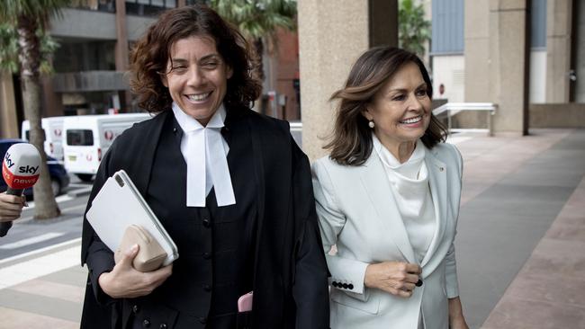 Lisa Wilkinson (right) arrives at the Federal Court with barrister Sue Chrysanthou SC. Picture: NCA NewsWire / Simon Bullard.