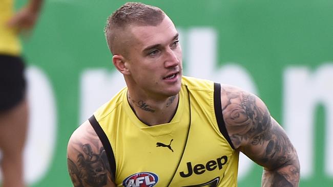 Dustin Martin is facing a two-week ban for striking in Richmond’s loss to GWS. Picture: Image/James Ross.