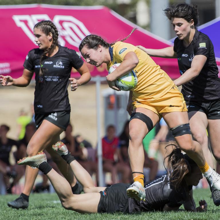 Action from the opening weekend of the Aon Rugby Sevens. Picture: CAVAN FLYNN