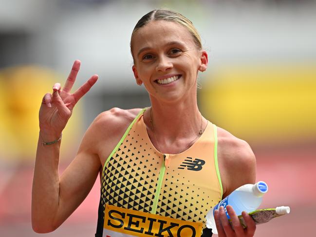 TOKYO, JAPAN - MAY 19: Sarah Billings of Australia reacts after winning the Women's 1500m Final at the Seiko Golden Grand Prix on May 19, 2024 in Tokyo, Japan. (Photo by Kenta Harada/Getty Images)