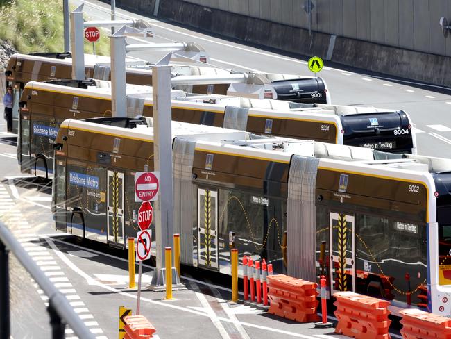 Generic electric Bus Charging station BCC -  Brisbane MetroÃs high-tech electric charging facilities,Countess Street, Springhill, on Thursday 25th January 2024 - Photo Steve Pohlner