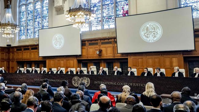 ICJ President Joan Donoghue speaks before the verdict announcement in the genocide case against Israel, brought by South Africa, in The Hague. Picture: AFP