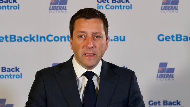 Former Victorian opposition leader Matthew Guy. Picture: AAP