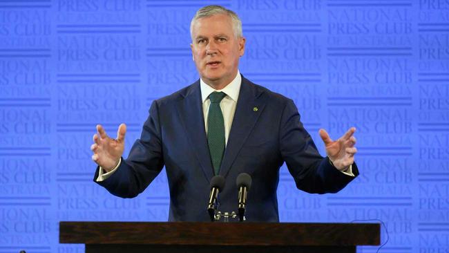 Deputy Prime Minister Michael McCormack is seen speaking at the National Press Club in Canberra, Tuesday, April 30, 2019. Picture: ROHAN THOMSON