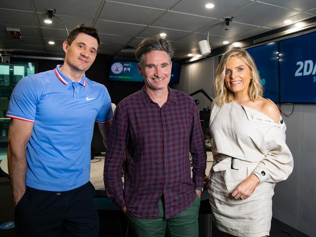 Ed Kavalee, Dave Hughes and Erin Molan at 2Day FM.