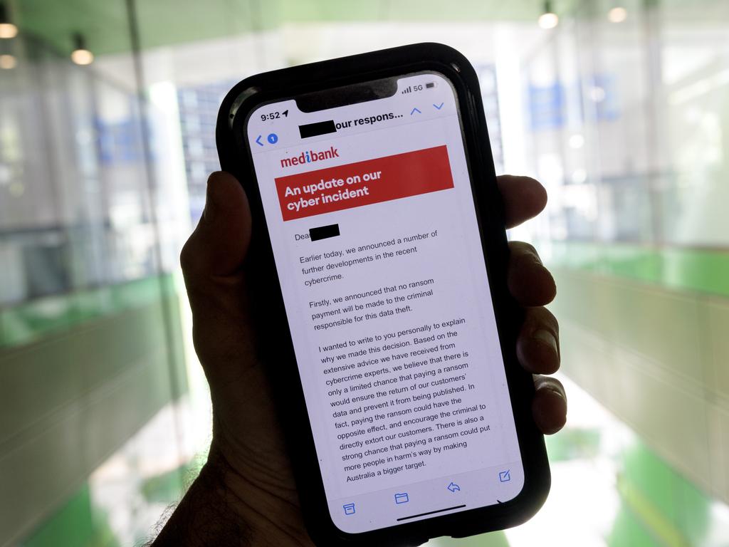 An email sent to Medibank customers affected by the data breach. Picture: NCA NewsWire / David Geraghty
