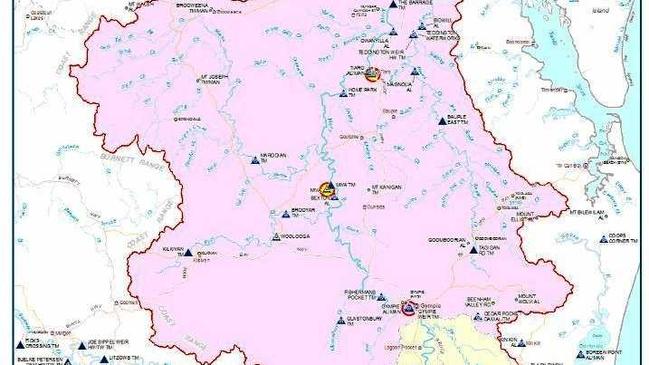 Mary River Basin map: Flood warning network. Picture: Contributed