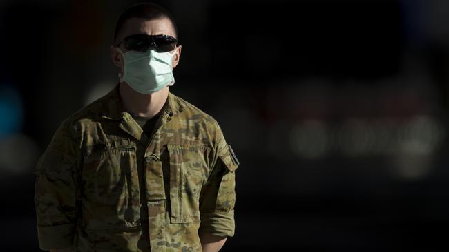 Hundreds of soldiers were set to join the coronavirus frontline in Victoria to bolster hotel security guards and prevent further breaches in the problem-plagued quarantine system. Picture: Getty Images