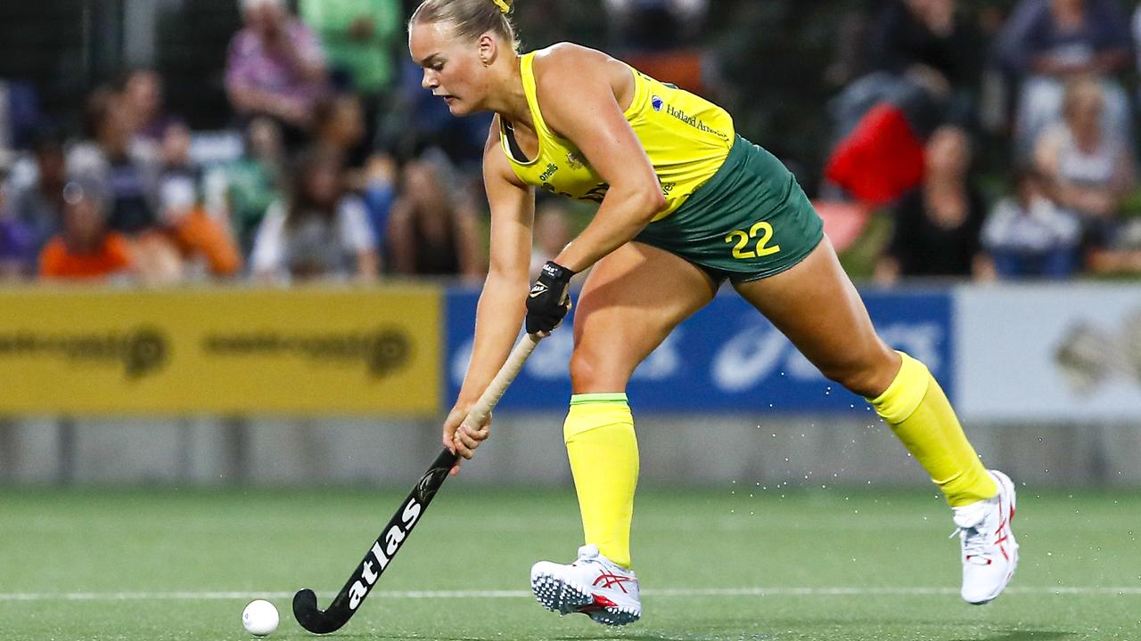 Tatum Stewart in action for the Hockeyroos.