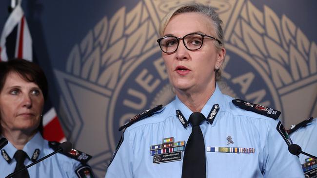 Police Commissioner Katarina Carroll during a media conference on Monday. Picture: Liam Kidston