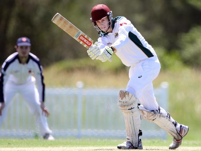 Helensvale Pacific Pines batsman Kaleb Day. Picture: Richard Gosling