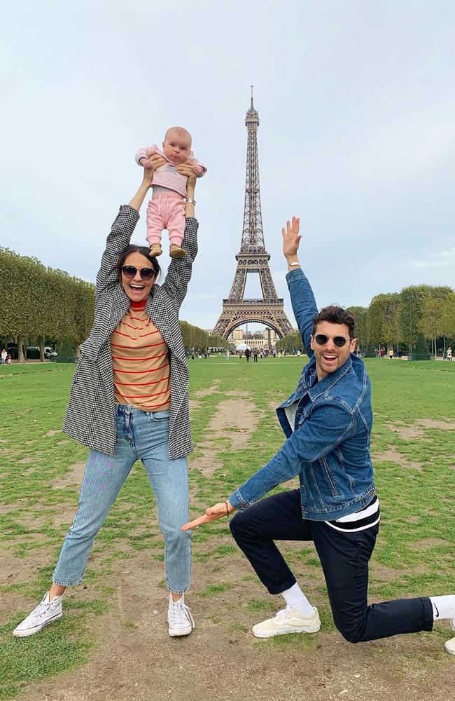 Laura Byrne and Matty J with their daughter Marlie-Mae Rose Johnson. Picture: @matthewdavidjohnson/Instagram