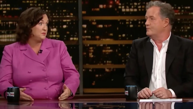 Piers Morgan faced off against  Democratic Rep. Katie Porter on “Real Time With Bill Maher”. Picture: Overtime with Bill Maher/YouTube
