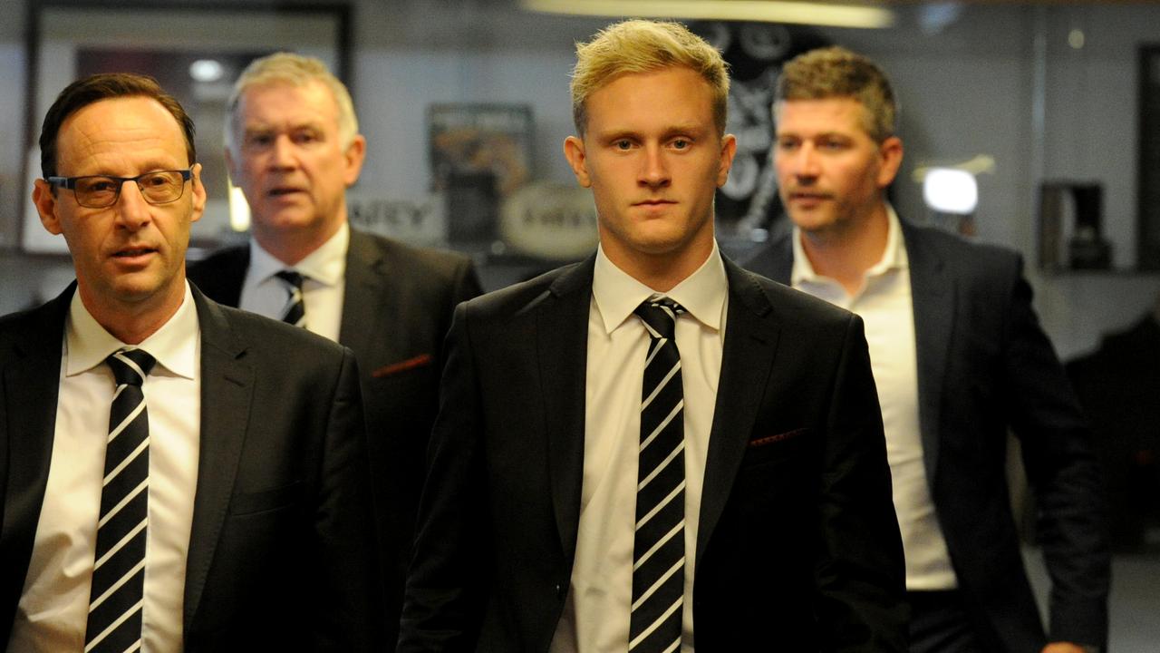 Collingwood’s Jaidyn Stephenson was suspended for 10 games. Picture: Andrew Henshaw