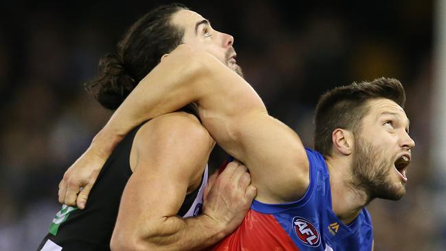 Brisbane Lion Stefan Martin is primed for his clash with Collingwood star Brodie Grundy. Picture: Michael Klein