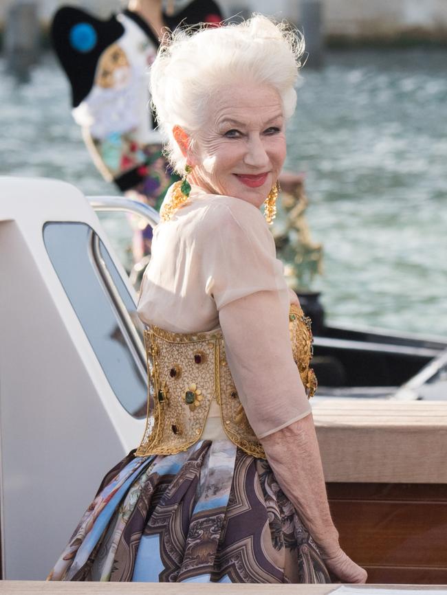 Helen Mirren attends the Dolce &amp; Gabban show which built momentum for the festival this week. Picture: Getty