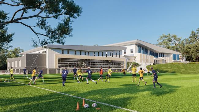 A plans of the $19.6 million indoor sports centre at the school which is set to see more people come and go from the campus.