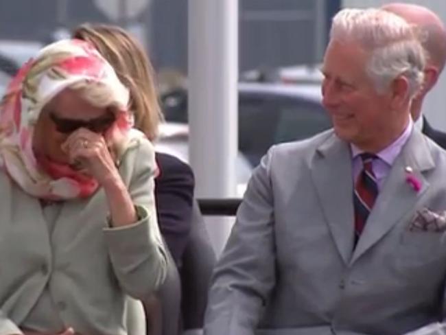 Camilla and Charles caught cracking up during a Canadian cultural performance