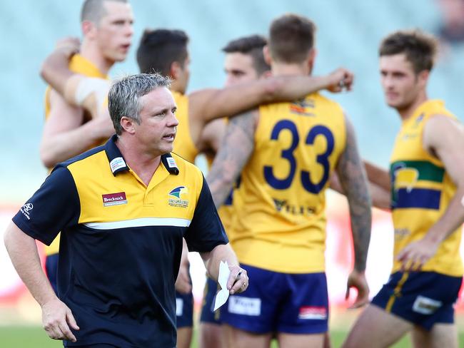 SANFL - Second Semi-Final - Eagles v West Adelaide at Adelaide Oval. Eagles coach Michael godden. Photo Sarah Reed.