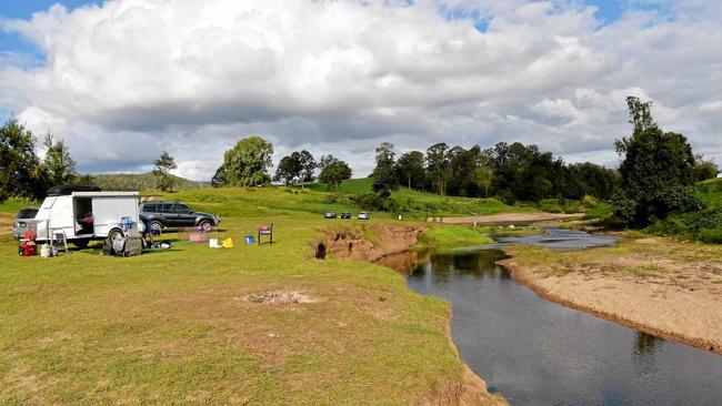 Campers were evacuated from a Kenilworth camping ground due to rising waters. Picture: Warren Lynam