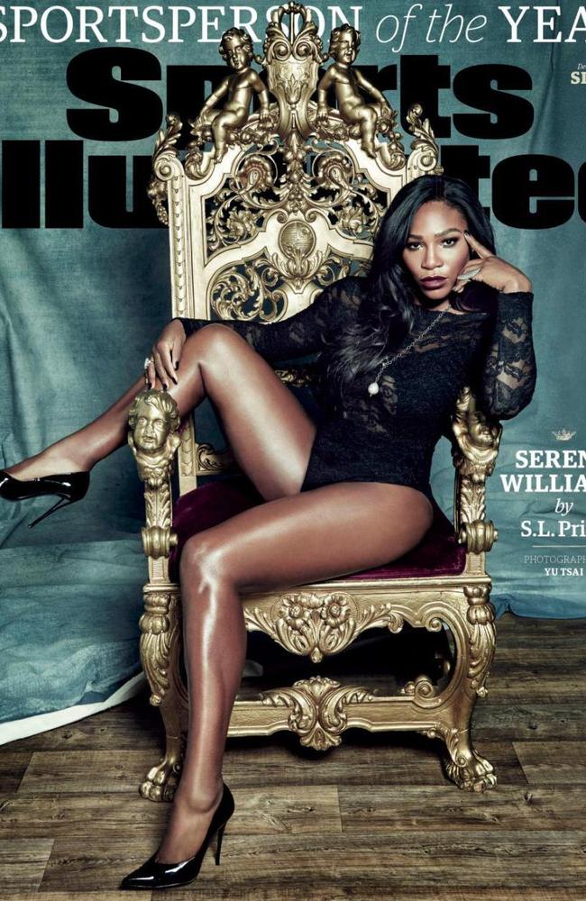 Serena Williams copped criticism in 2015 for her Sports Illustrated cover. A spokesperson for the magazine denied the tennis star was altered in any way. Picture: Supplied.