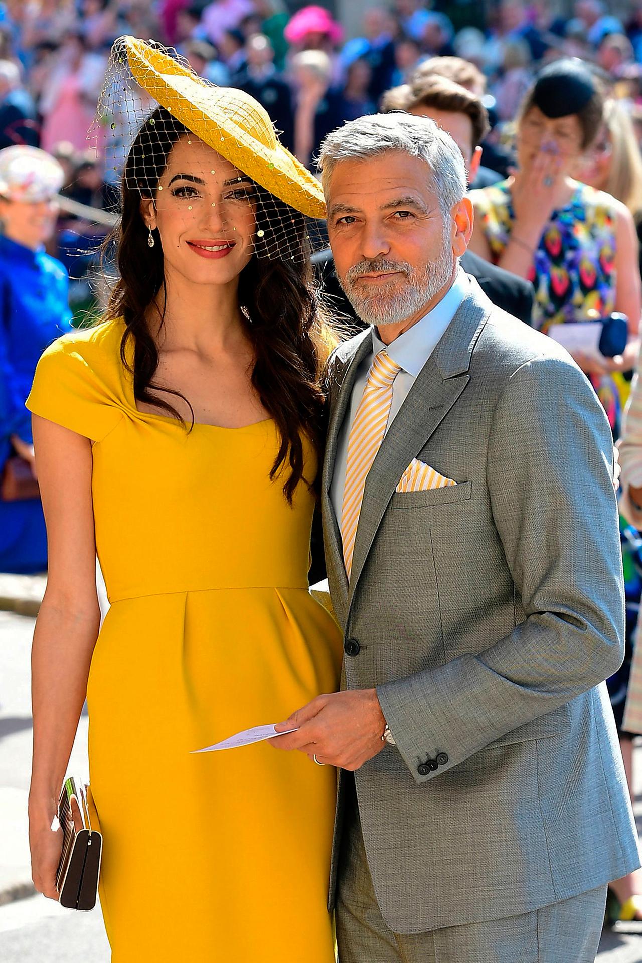 Amal yellow shop dress royal wedding