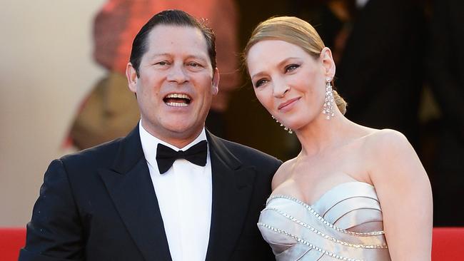 CANNES, FRANCE - MAY 26: Actress Uma Thurman and Arpad Busson attend the 'Zulu' Premiere and Closing Ceremony during the 66th Annual Cannes Film Festival at the Palais des Festivals on May 26, 2013 in Cannes, France. (Photo by Pascal Le Segretain/Getty Images)