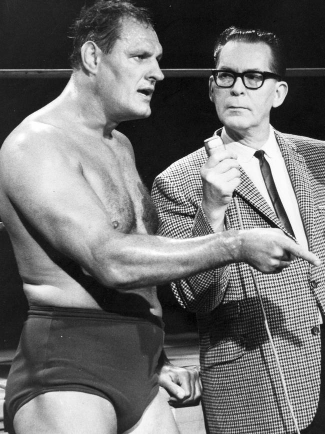 1965: Wrestler Killer Kowalski with Jack Little. Picture: HWT Library