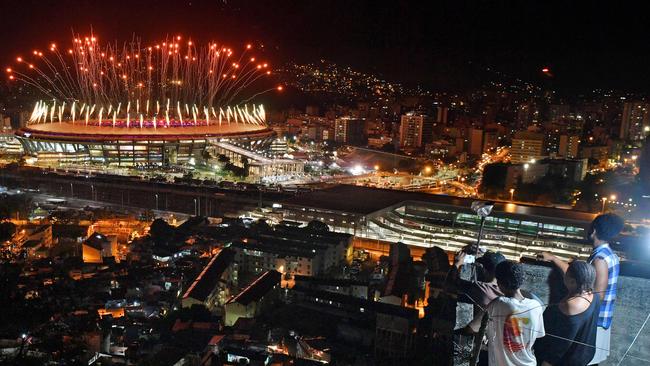 The Brisbane River could be used to reinvent the opening or closing ceremony of the 2032 Olympic Games. Picture is the opening ceremony of the 2016 Olympic Games in Rio de Janeiro. Picture: AFP Andrej Isakovic