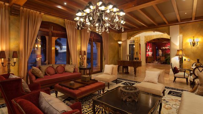 The formal sitting room in Mandalay House is furnished in opulence.