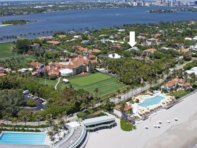 The Woodbridge Road property sits behind Donald Trump’s Mar-a-Lago estate. Picture: Shawn Hood